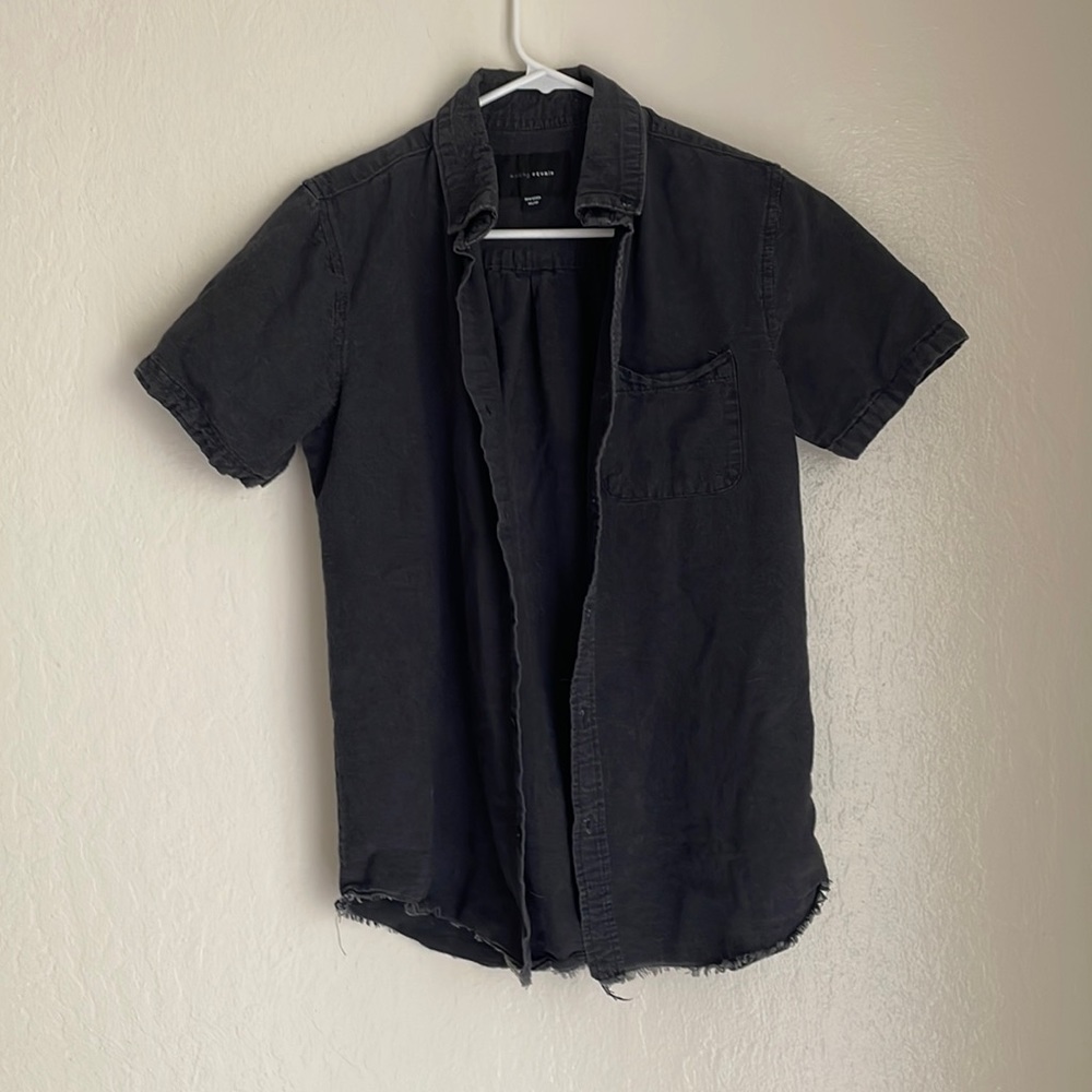 Black Denim Button Up